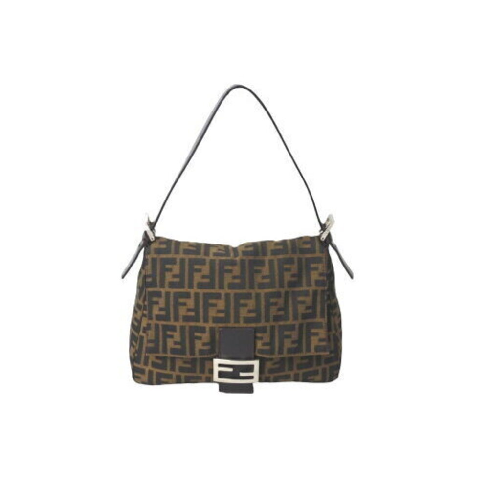 FENDI Mamma Bucket Shoulder Bag Zucca Brown Canvas